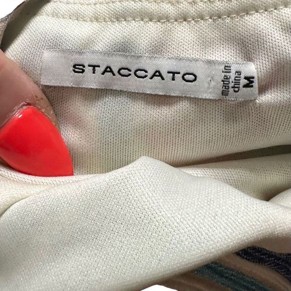 STACCATO white romper with multicolored stripes SIZE MEDIUM - Picture 4 of 8